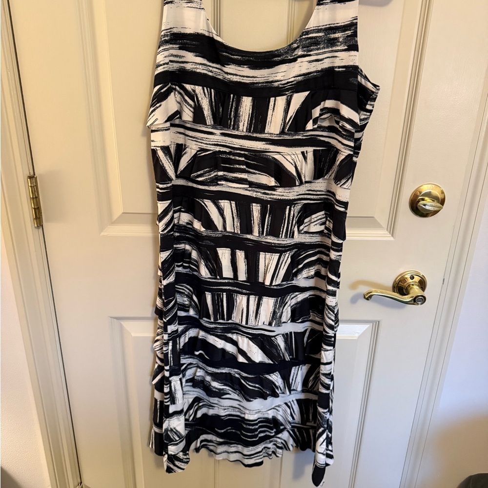 Tango Mango Black and White Ruffle Dress - Size Large